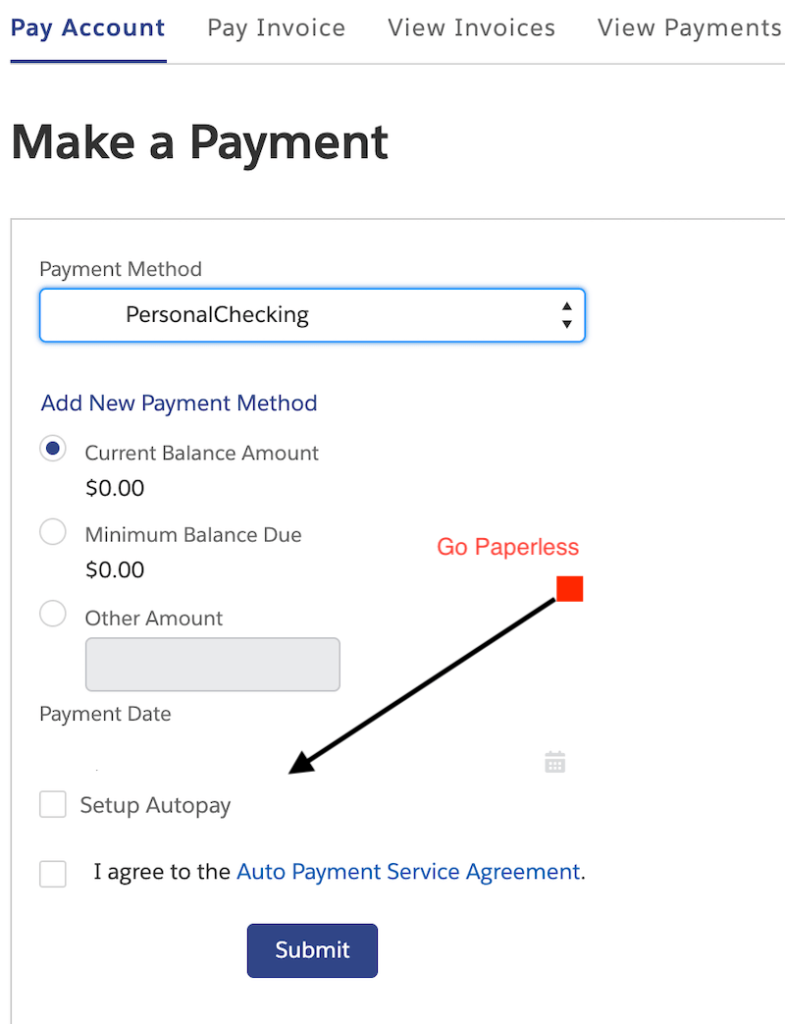 auto pay sign up